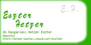 eszter hetzer business card